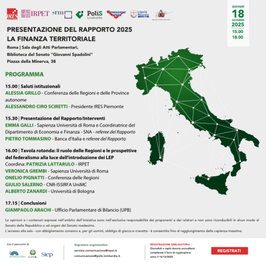 LA FINANZA TERRITORIALE 2025: divari regionali e nuove prospettive di governance